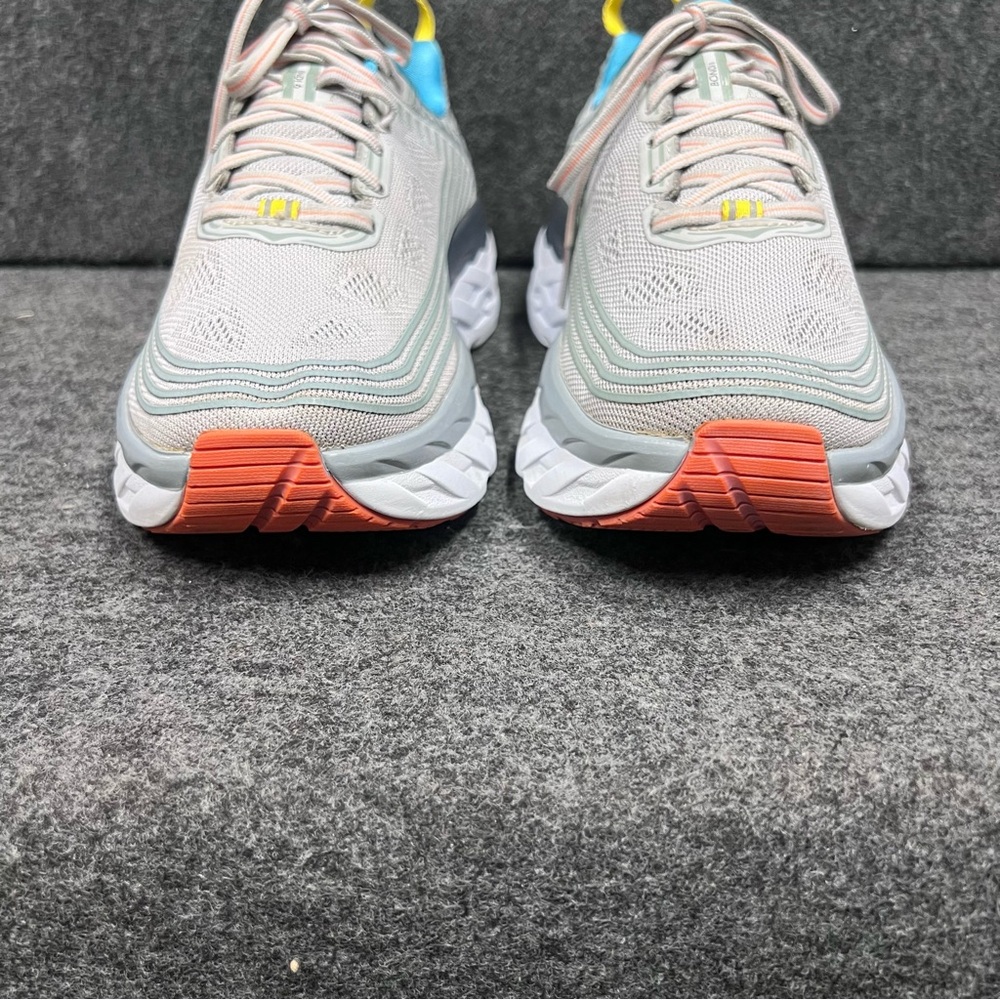 Hoka Women's Gray and Orange Running Shoes - Picture 3 of 12